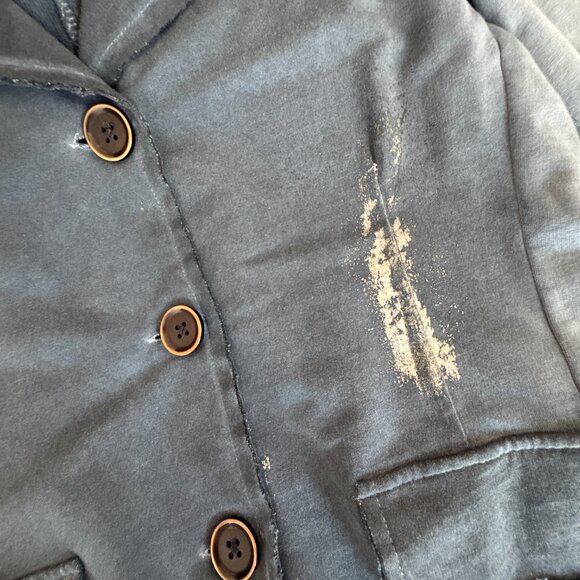 Femme Fatale Washed Grey Knit Blazer - Size L - Picture 3 of 8